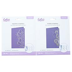 Crafters Companion Cutting Edge Die & Foil Rub Ons - Hearts & Stars