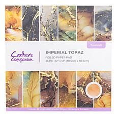 Crafter's Companion Imperial Topaz 12" Marble Foil Paper Pad 36 Sheets