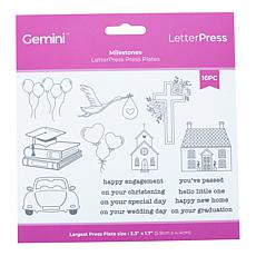 Crafter's Companion Letterpress Press Plates Milestones Set