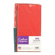 Crafter's Companion Red and Green 6" x 6" Card & Envelope Set of 100