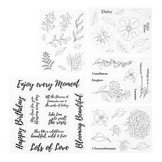 Crafter's Companion Sheena Watercolour Fusion Floral Stamp Set