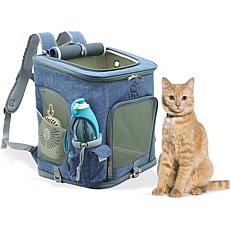 CritterSitters Pet Backpack for 22lbs. Dogs and Cats w/ Pockets - Blue