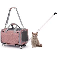 CritterSitters Rolling Pet Carrier for 22lbs. and Under - Pink