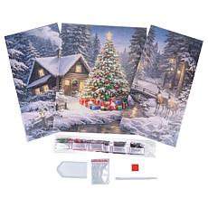 Crystal Art Triptych Canvas - Snowfall Lodge