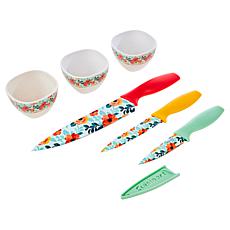 Cuisinart 9-piece Floral Pinch Bowl and Knife Set