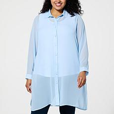 Curations x Nicole Hickl Button-Down Chiffon Duster