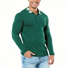 Curations X Ty Mayberry Unisex Plaid Collar Henley Sweater
