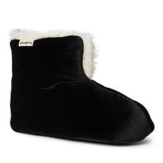 Dearfoams Women's Zoey Velour Holiday Duvet Bootie Slipper