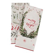 Design Imports Assorted Noel Printed Kitchen Towel Set of 2