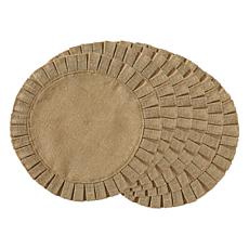 Design Imports Natural Jute Round Ruffle Trim Placemats - Set of 6
