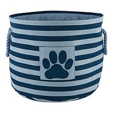 Design Imports Polyester Rectangle Stripe Paw Patch Pet Bin Medium