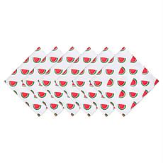 Design Imports Set of 6 Watermelon Print Outdoor Napkins