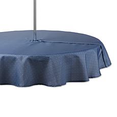 Design Imports Tonal Lattice Outdoor Tablecloth with Zipper -60" Round