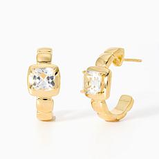 Detailed Gemstone Hoop Earring