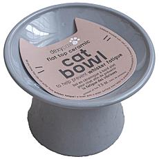 DexyPaws Flat Top Ceramic Cat Bowl - Grey