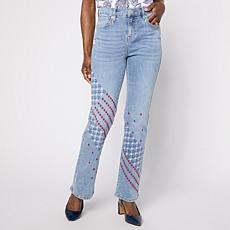 DG2 by Diane Gilman Americana Embroidered Bootcut Jean