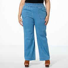DG2 by Diane Gilman Dream Drape Smocked Waist Wide-Leg Jean