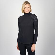 DG2 by Diane Gilman Embellished Long-Sleeve Turtleneck Top