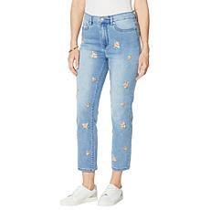 DG2 by Diane Gilman Embroidered Straight Cropped Jean