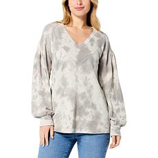 DG2 by Diane Gilman French Terry V-Neck Tunic Sweatshirt