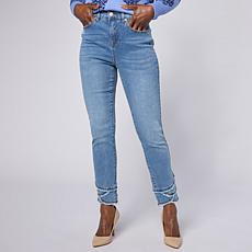 DG2 by Diane Gilman Legacy Stretch Fringe Petal Hem Skinny Ankle Jean