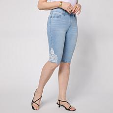 DG2 by Diane Gilman Legacy Stretch Lace Detail Pull-On Bermuda Shorts