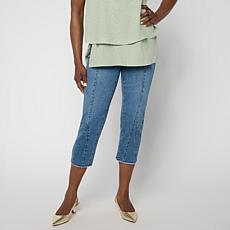DG2 by Diane Gilman Legacy Stretch Paneled Straight Leg Crop Jean