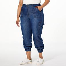 DG2 by Diane Gilman Lyocell Denim Contrast Stitch Cargo Jogger