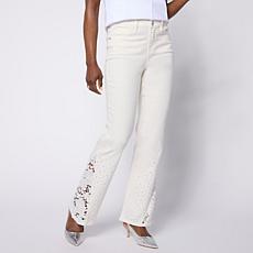 DG2 by Diane Gilman New Classic Stretch Crystal and Lace Bootcut Jean