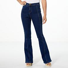 DG2 by Diane Gilman New Classic Stretch Denim Angled Seam Flare Jean