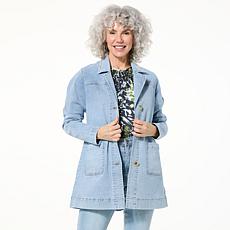 DG2 by Diane Gilman New Classic Stretch Denim City Coat