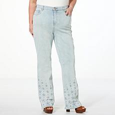 DG2 by Diane Gilman New Classic Stretch Denim Embroidered Bootcut Jean