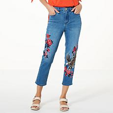 DG2 by Diane Gilman New Classic Stretch Embroidered Crop Skinny Jean