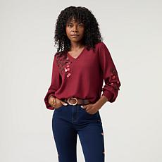 DG2 by Diane Gilman Paillette Embellished Top