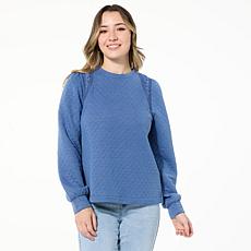 DG2 by Diane Gilman Quilted French Terry Crew Neck Top