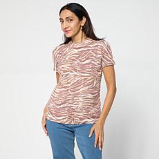 DG2 by Diane Gilman SoftEase Short-Sleeve Printed Sweater