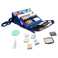 Diamond Press Mega Marker and Ink Kit with Navy Gingham Storage Bag AS