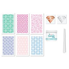 Diamond Press Mosaic Clear Texture Paste and Stencil Kit