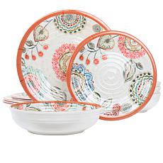 Elama Ester 12-Piece Melamine Dinnerware Set