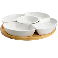 Elama Signature 12-1/4" 6-piece Lazy Susan Server Set