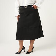 Elle Get the Look Faux Suede Midi Skirt