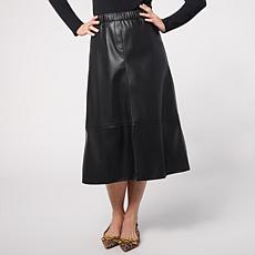 Elle Get the Look Pull-On Faux Leather Skirt