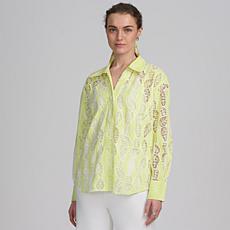 Elle Get the Look Striped Lace Shirt