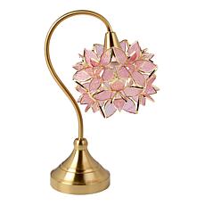 Emryn House Colored Glass Floral Table Lamp 