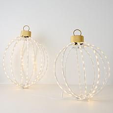 Emryn House S/2 Oversized In/Outdoor LED Ornaments