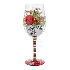 Enesco Lolita Best Christmas Ever Handmade Stemmed Glass 15oz