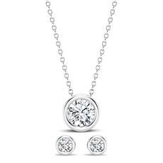 Éthique 1ctw Lab-Grown Diamond Pendant and Stud Earring Set