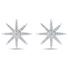 Éthique .44ctw Lab-Grown Diamond Sterling Silver Pavé Star Earrings