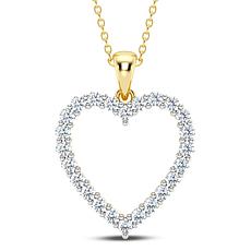 Éthique .49ctw Lab-Grown Diamond 14K Gold Open Heart Pendant