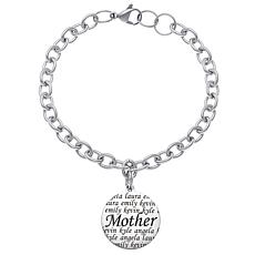 Sterling Silver Chain Link Necklace and Bracelet with Heart Charms